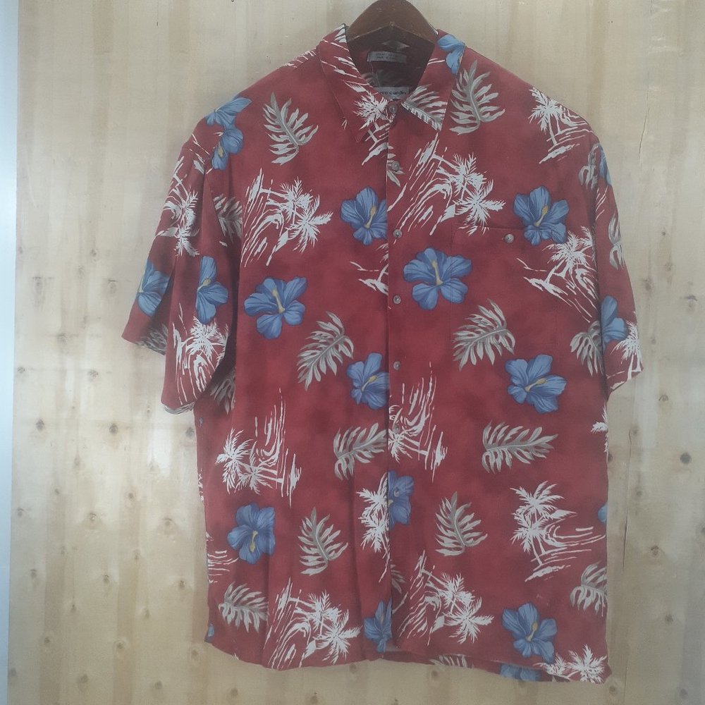 Hawaiian Shirt Vintage Pierre Cardin Tropical Button Down Men’s 2XL.